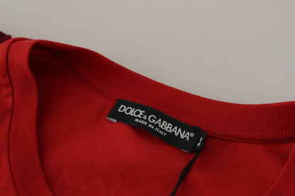 Dolce & Gabbana Red Amor Vincit Omnia Crewneck T-shirt by Dolce & Gabbana