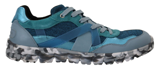 Dolce & Gabbana – Sneakers Low Top Cuir Bleu Gris & Noir Sport | Homme