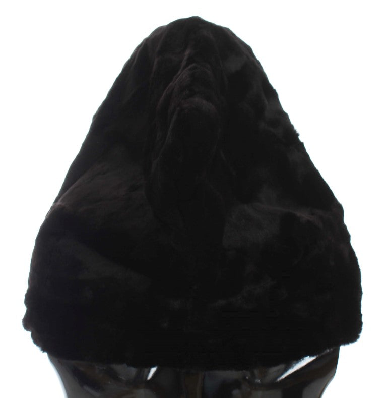 Écharpe à capuche Dolce & Gabbana femme en fourrure de belette noir – MS811