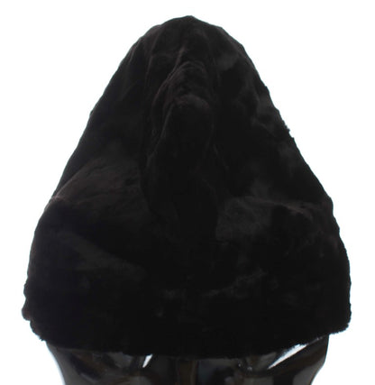 Écharpe à capuche Dolce & Gabbana femme en fourrure de belette noir – MS811
