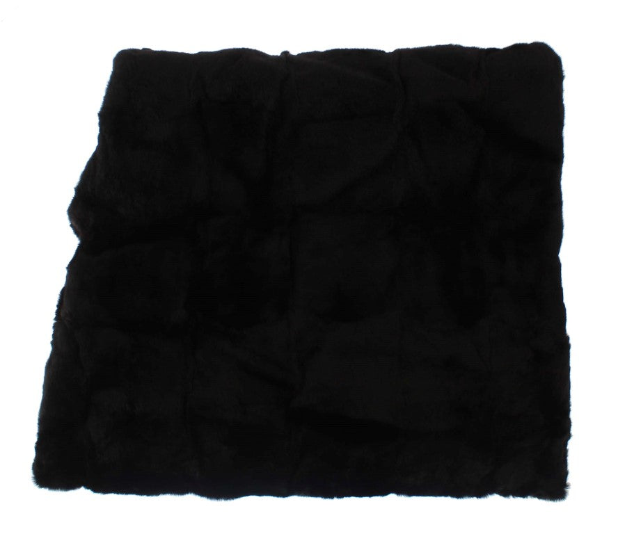 Écharpe à capuche Dolce & Gabbana femme en fourrure de belette noir – MS811