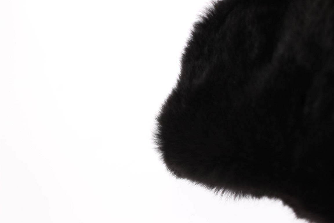 Écharpe à capuche Dolce & Gabbana femme en fourrure de belette noir – MS811