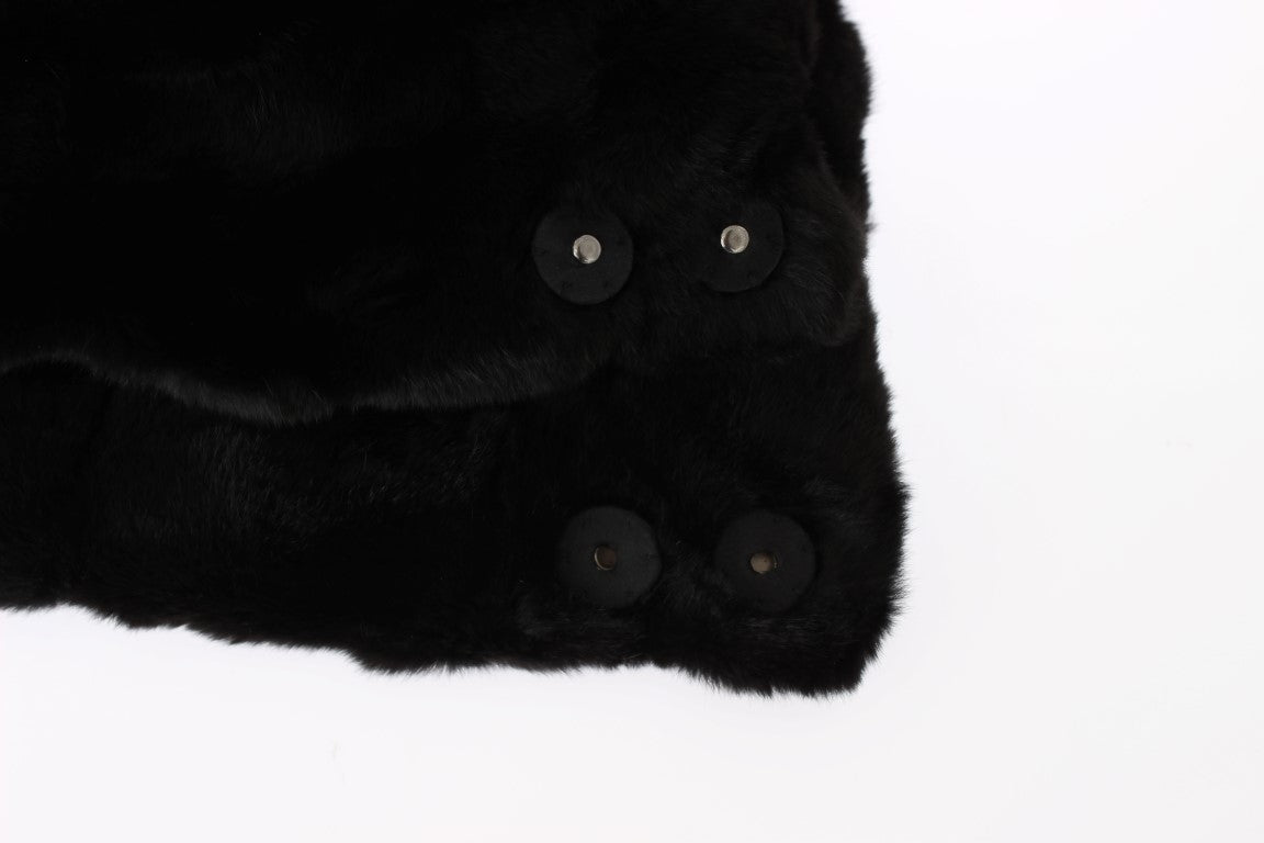 Écharpe à capuche Dolce & Gabbana femme en fourrure de belette noir – MS811
