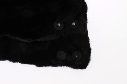 Écharpe à capuche Dolce & Gabbana femme en fourrure de belette noir – MS811