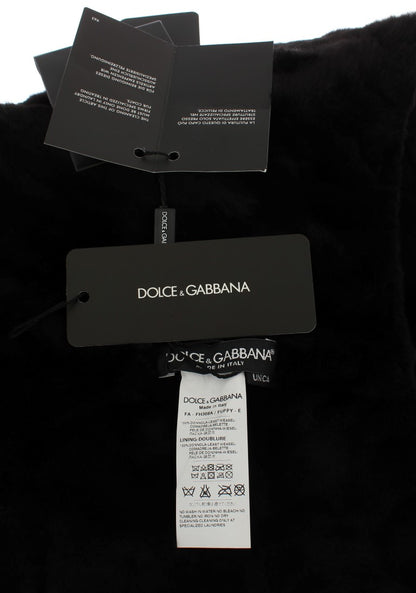 Écharpe à capuche Dolce & Gabbana femme en fourrure de belette noir – MS811