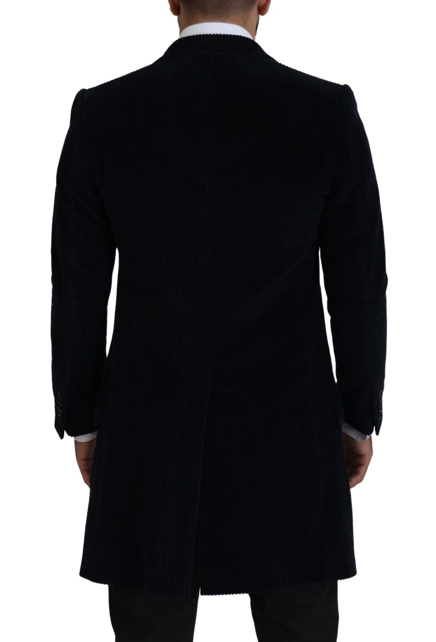 Dolce & Gabbana Black Cotton Cardigan Long Coat Men Jacket by Dolce & Gabbana