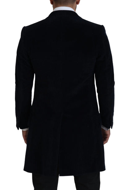 Dolce & Gabbana Black Cotton Cardigan Long Coat Men Jacket by Dolce & Gabbana
