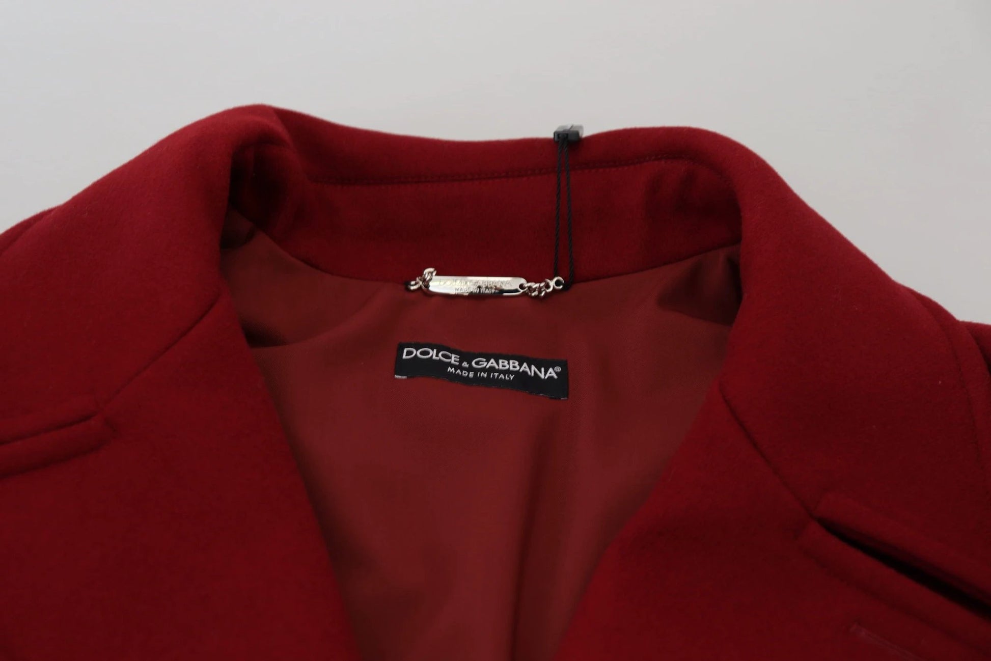 Dolce & Gabbana Red Wool Double Breasted Coat Jacket by Dolce & Gabbana