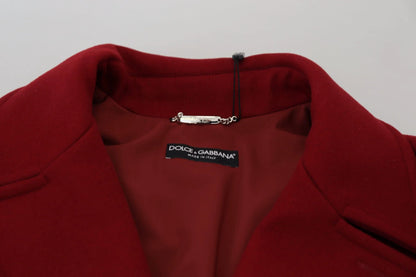 Dolce & Gabbana Red Wool Double Breasted Coat Jacket by Dolce & Gabbana