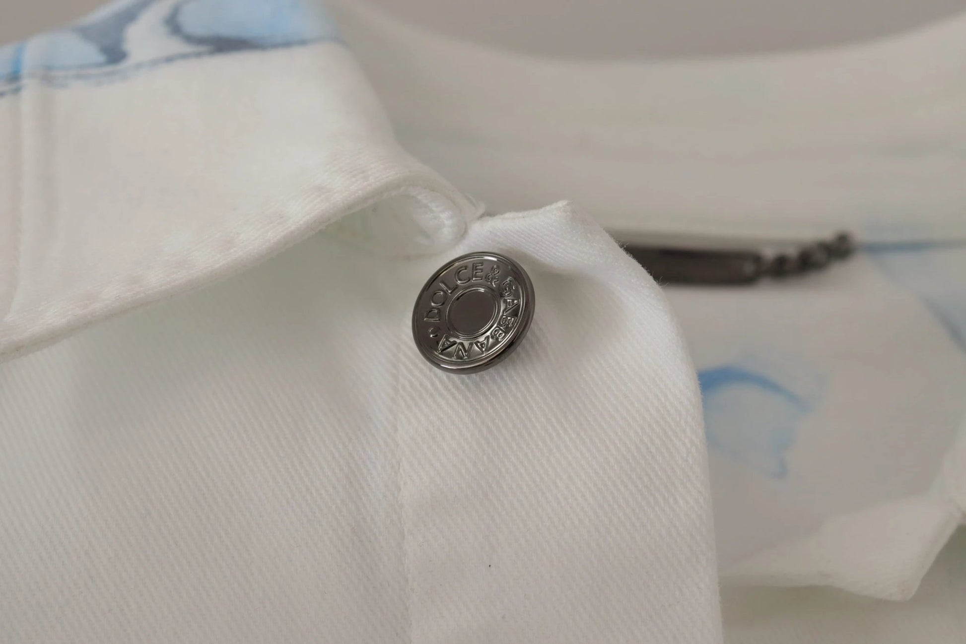 Dolce & Gabbana White Cotton Logo Embroidery Denim Jacket by Dolce & Gabbana