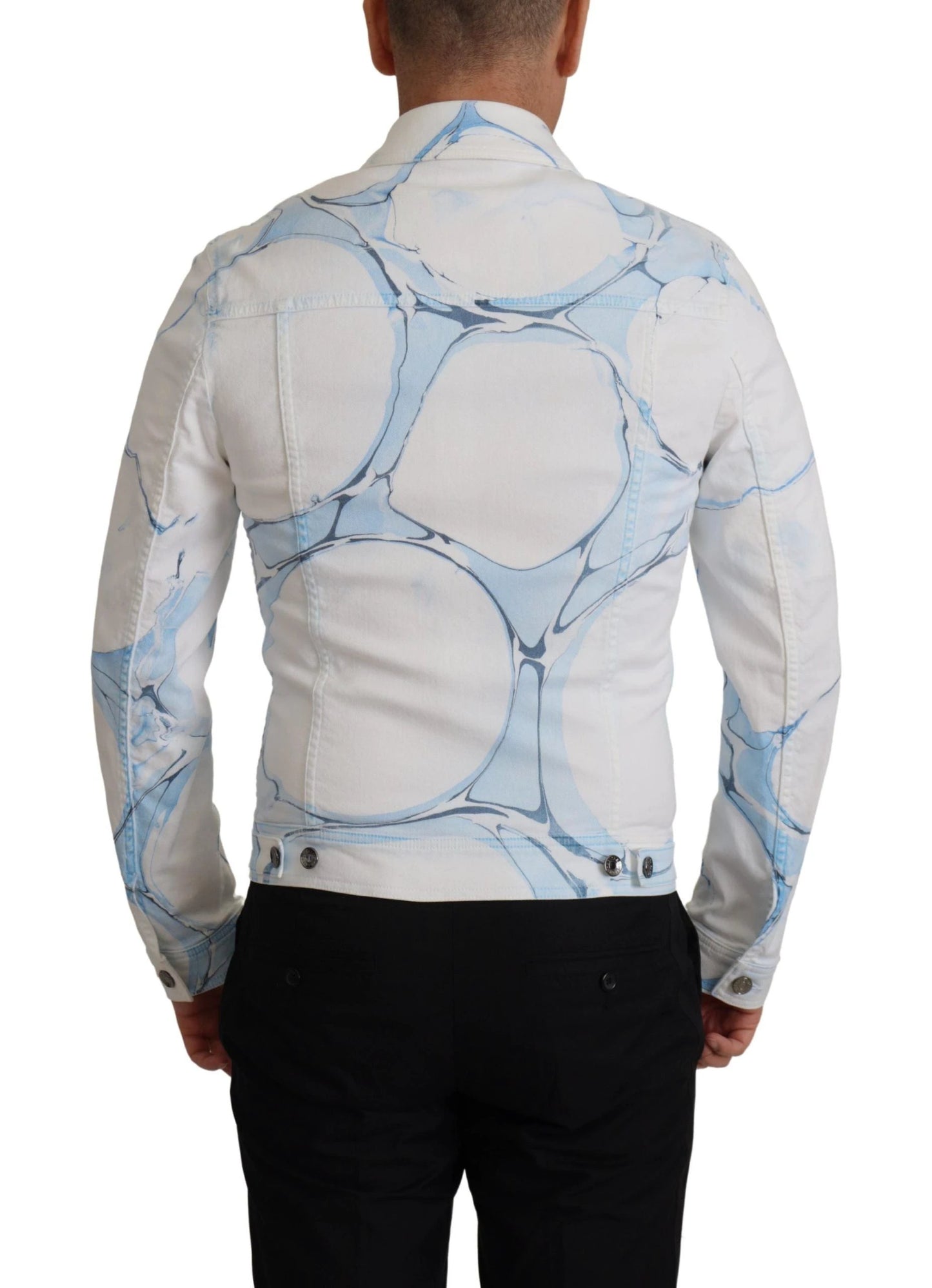Dolce & Gabbana White Cotton Logo Embroidery Denim Jacket by Dolce & Gabbana
