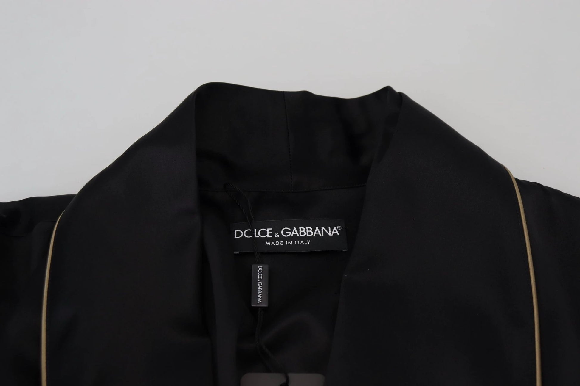 Dolce & Gabbana Black 100% Silk Robe Coat Wrap Jacket by Dolce & Gabbana