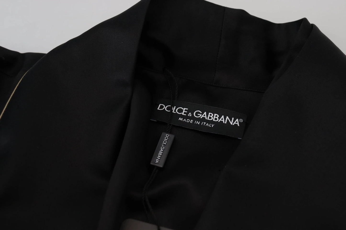 Dolce & Gabbana Black 100% Silk Robe Coat Wrap Jacket by Dolce & Gabbana