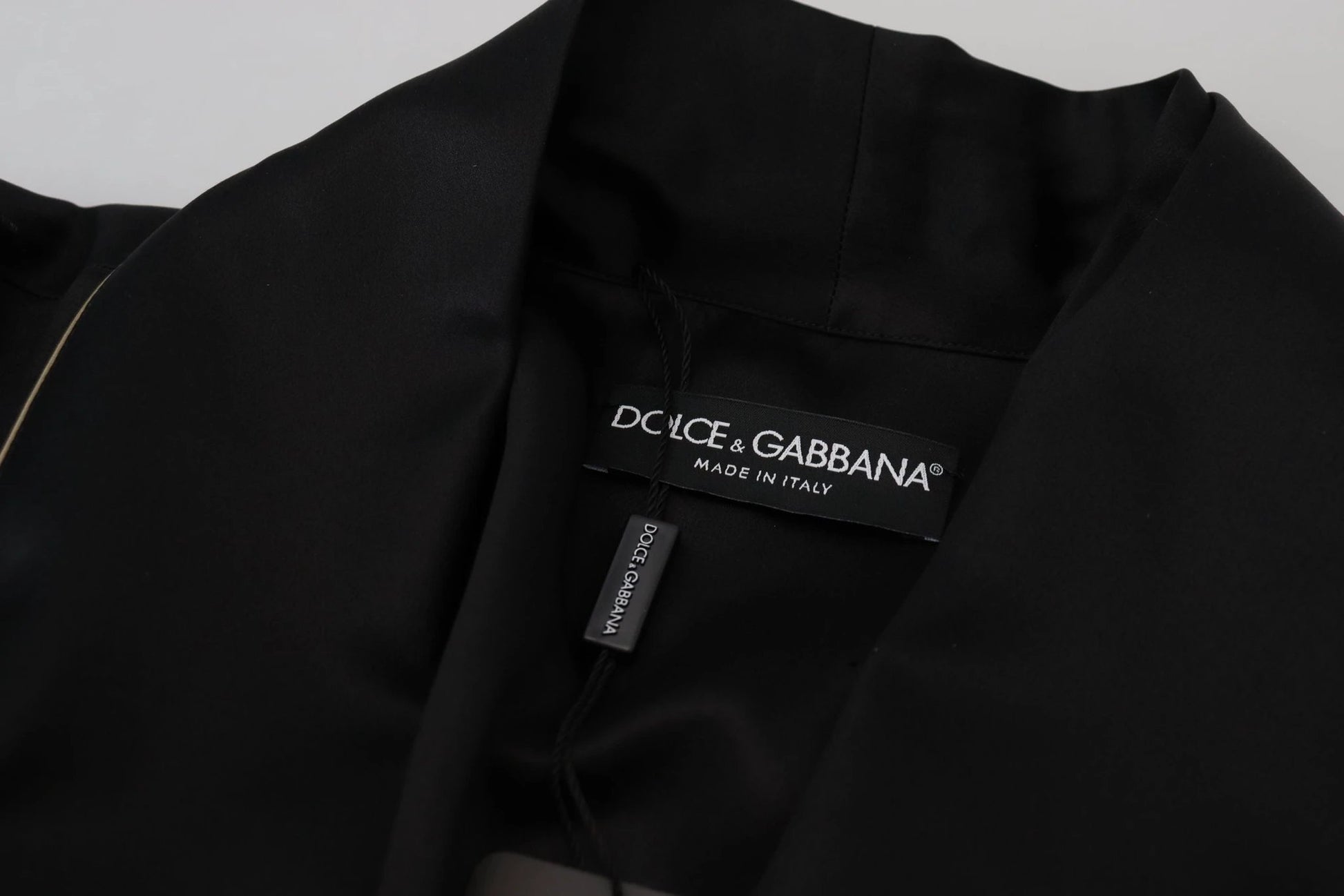 Dolce & Gabbana Black 100% Silk Robe Coat Wrap Jacket by Dolce & Gabbana