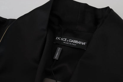 Dolce & Gabbana Black 100% Silk Robe Coat Wrap Jacket by Dolce & Gabbana