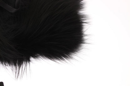 Col en fourrure Dolce & Gabbana femme en renard argenté noir – MS1573