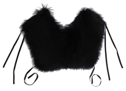 Dolce & Gabbana damesbontkraag van zwarte zilvervos – MS1580