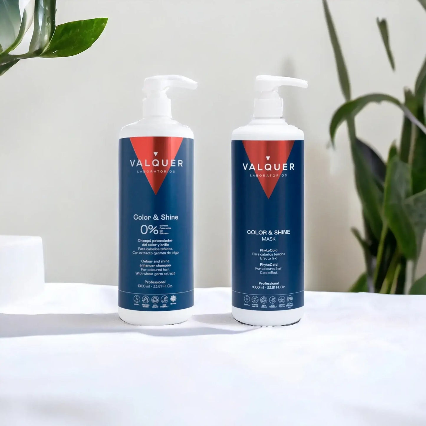 Pack Potenciador Color y Brillo para Cabellos Teñidos - Champú y Mascarilla - 1000 ml + 975 ml