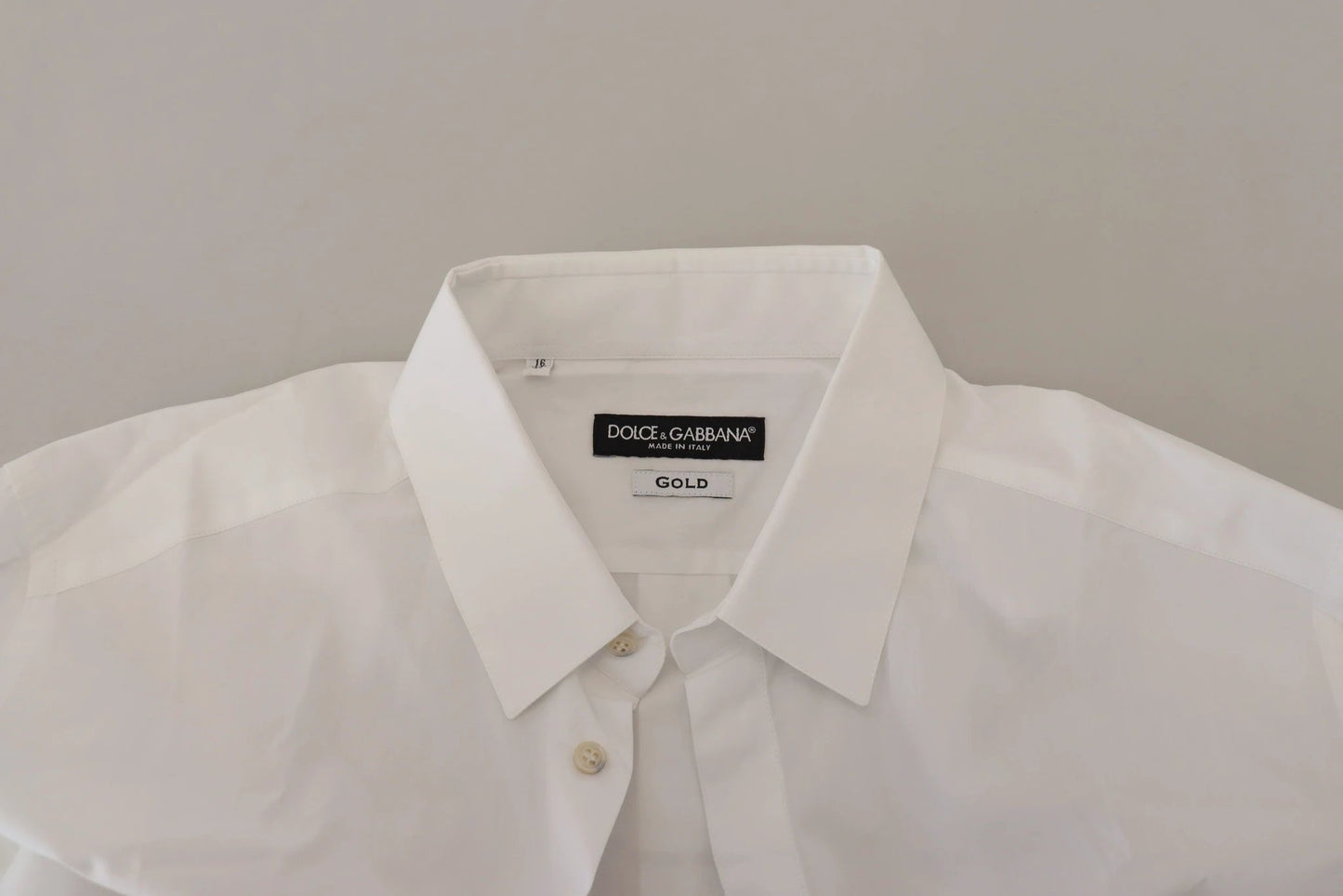 Dolce & Gabbana White Cotton Peacock Feather Formal GOLD Shirt by Dolce & Gabbana