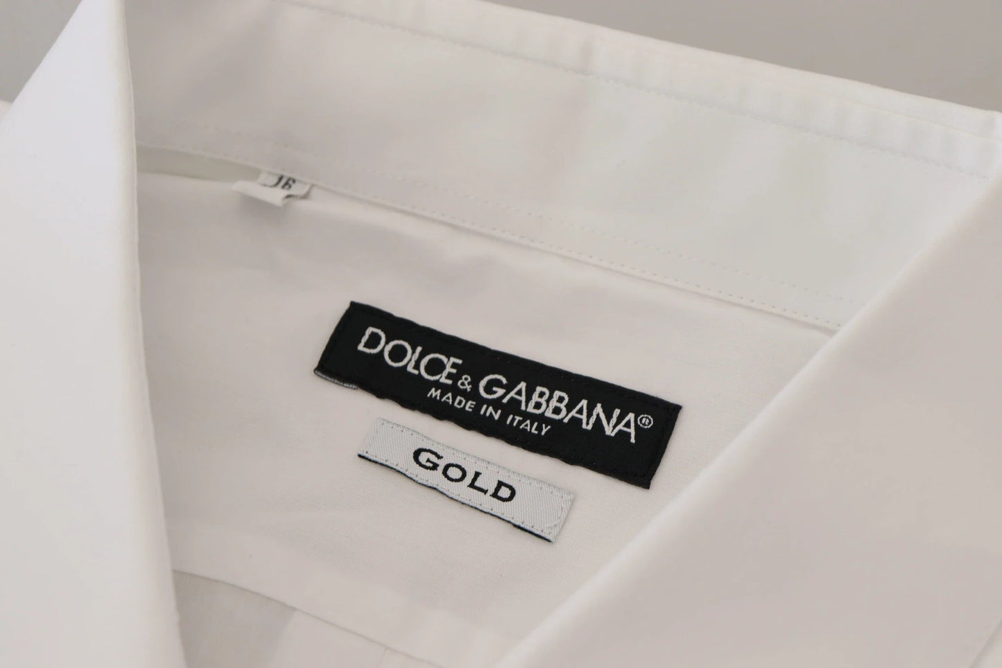 Dolce & Gabbana White Cotton Peacock Feather Formal GOLD Shirt by Dolce & Gabbana