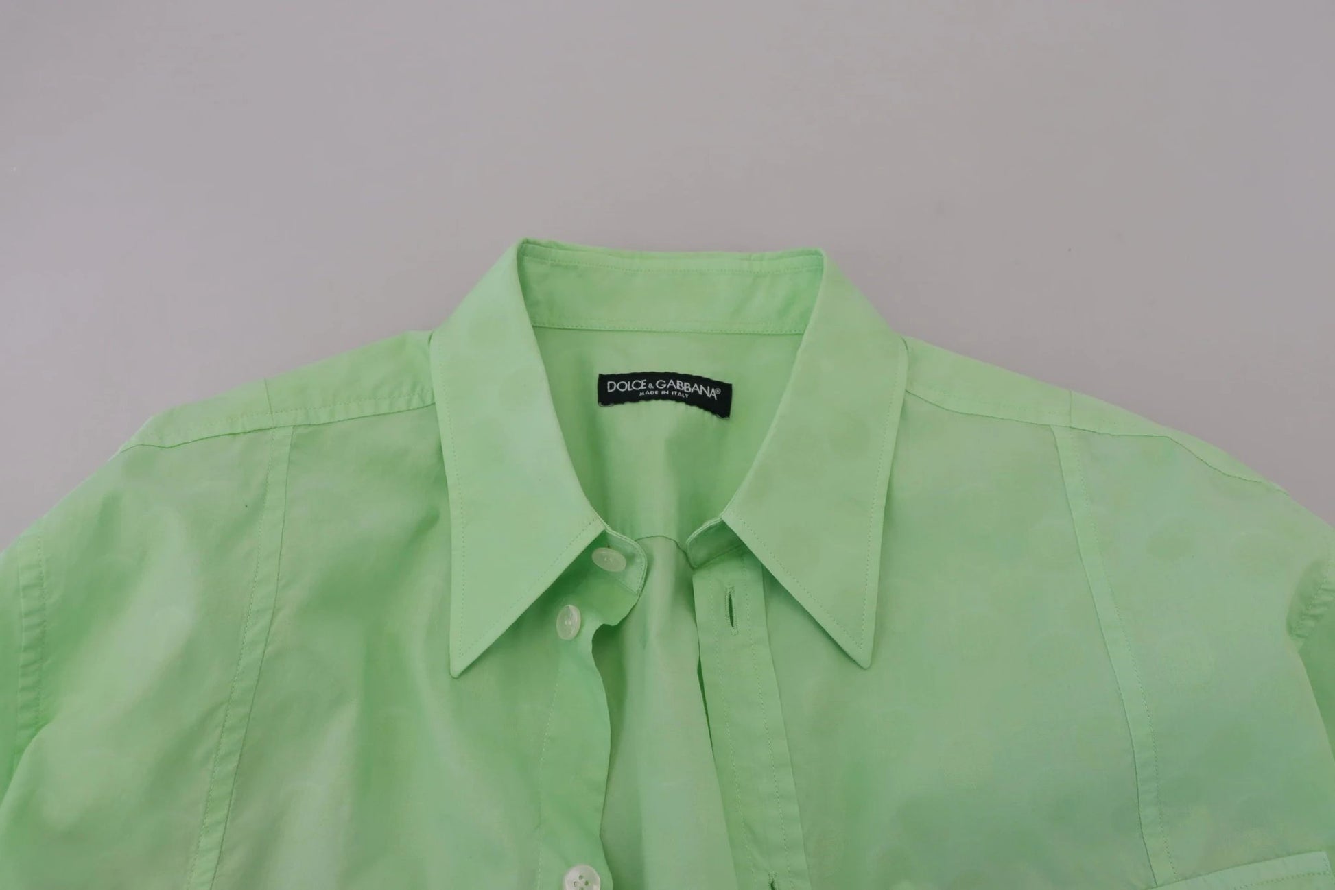 Dolce & Gabbana Mint Green Long Sleeves Button Down Shirt by Dolce & Gabbana