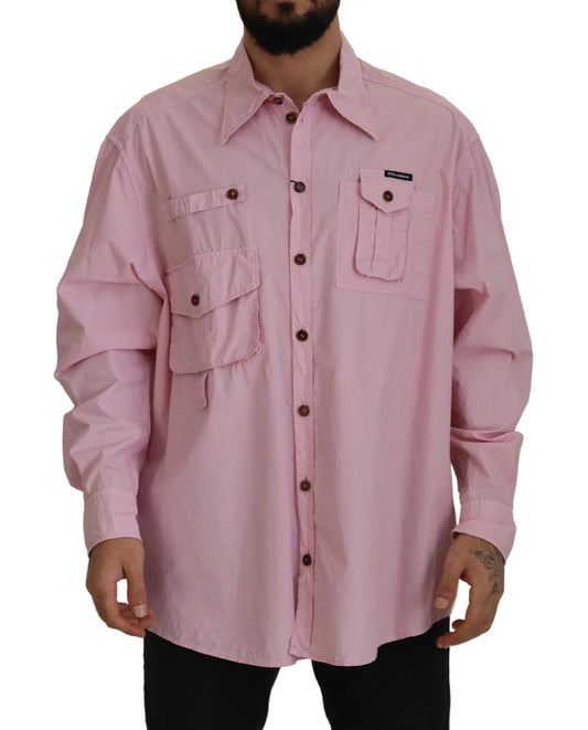 Dolce & Gabbana Pink Casual Button Down Long Sleeves Shirt by Dolce & Gabbana