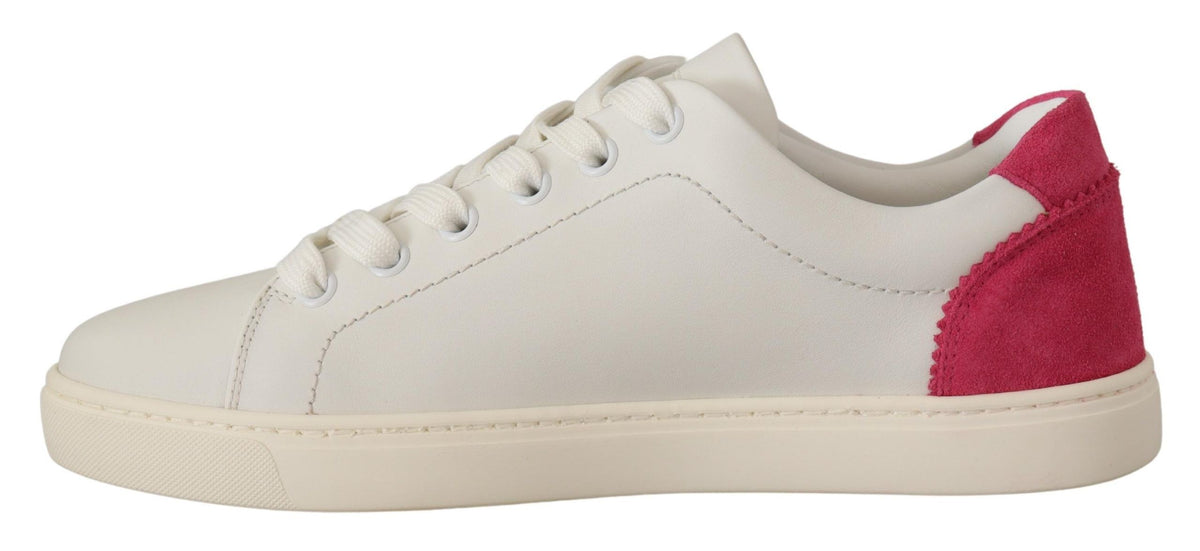 Baskets Dolce & Gabbana femme basses en cuir blanc et rose – LA9902