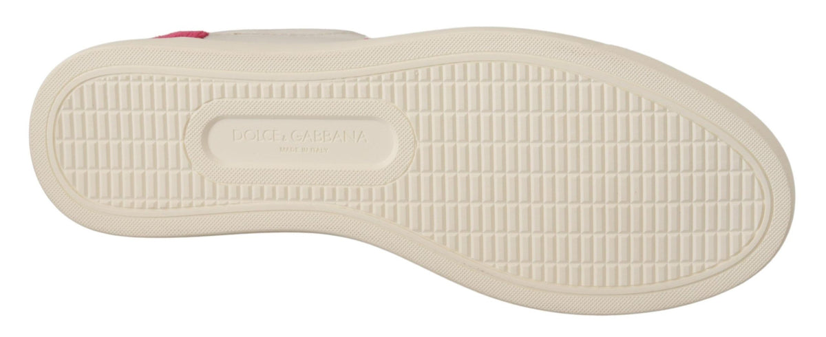 Baskets Dolce & Gabbana femme basses en cuir blanc et rose – LA9902