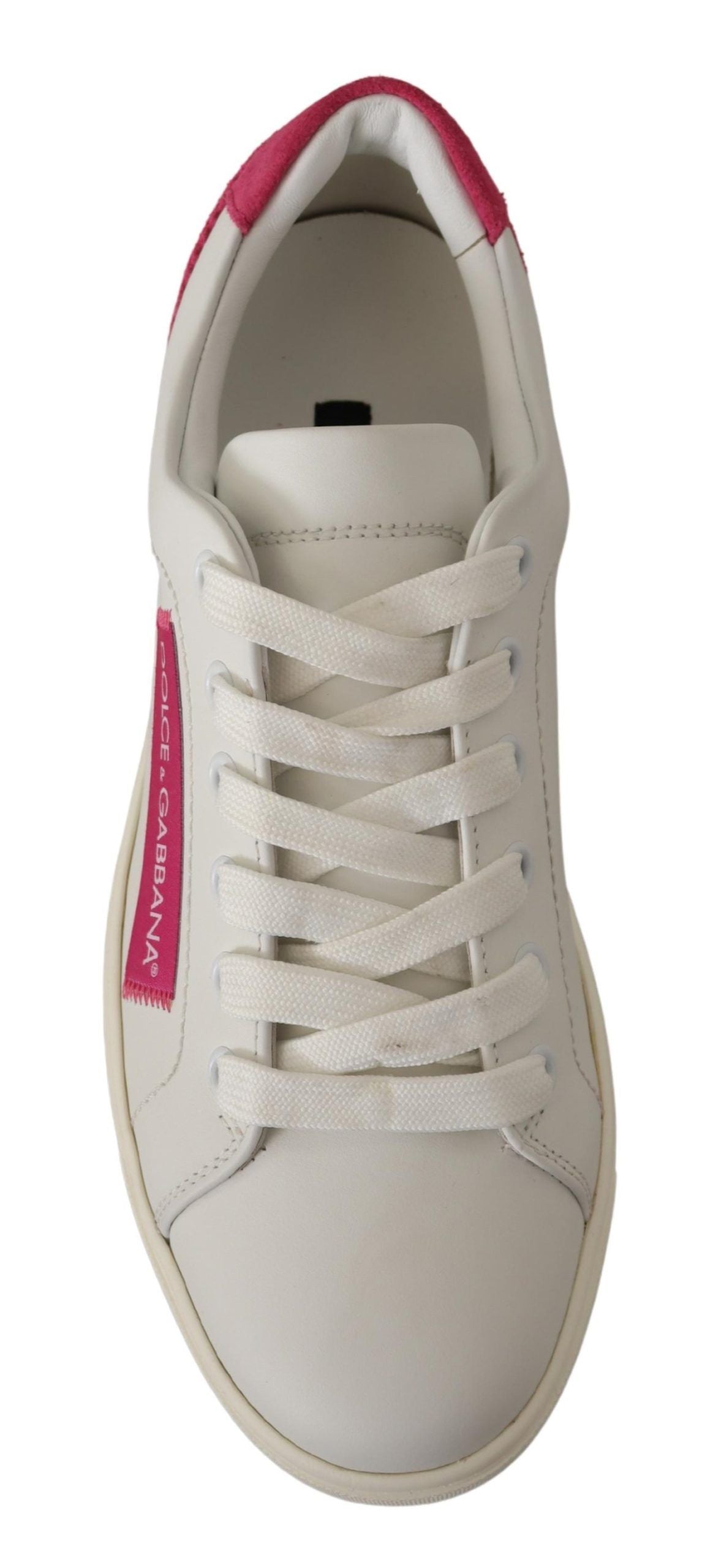 Baskets Dolce & Gabbana femme basses en cuir blanc et rose – LA9902