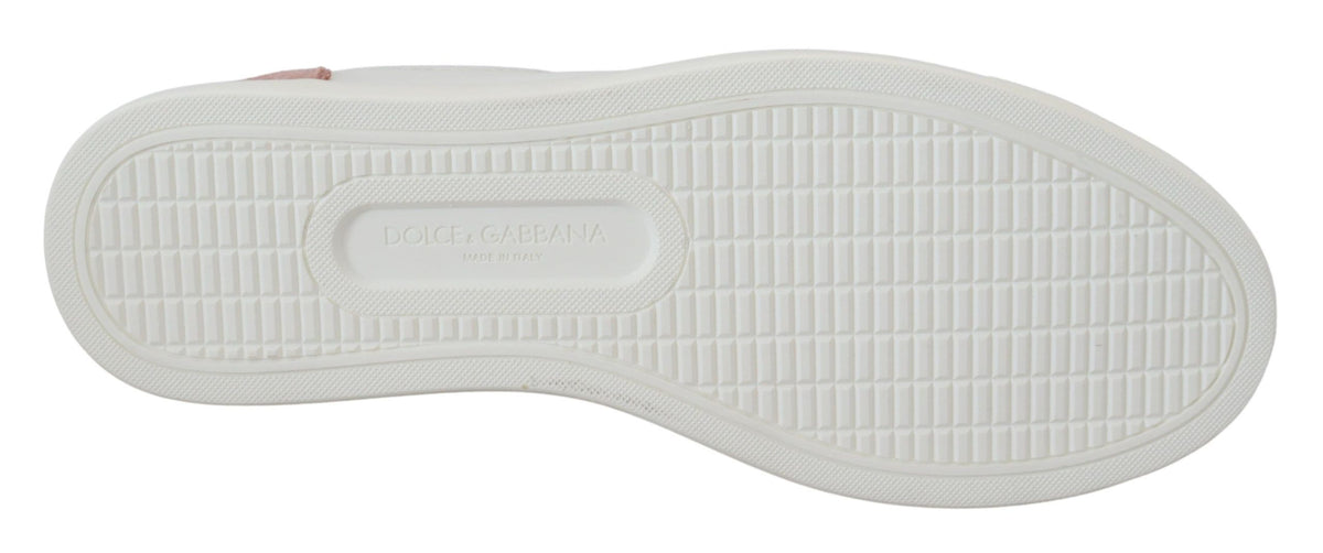 Baskets Dolce & Gabbana femme basses en cuir blanc et rose – LA10057