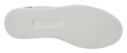 Baskets Dolce & Gabbana femme basses en cuir blanc et rose – LA10057