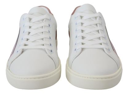 Baskets Dolce & Gabbana femme basses en cuir blanc et rose – LA10057