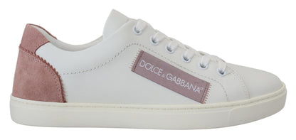 Baskets Dolce & Gabbana femme basses en cuir blanc et rose – LA10057