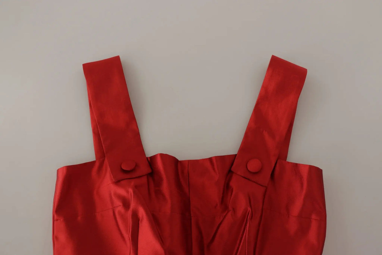 Dolce & Gabbana Red A-line Pleated Satin Silk Dress by Dolce & Gabbana