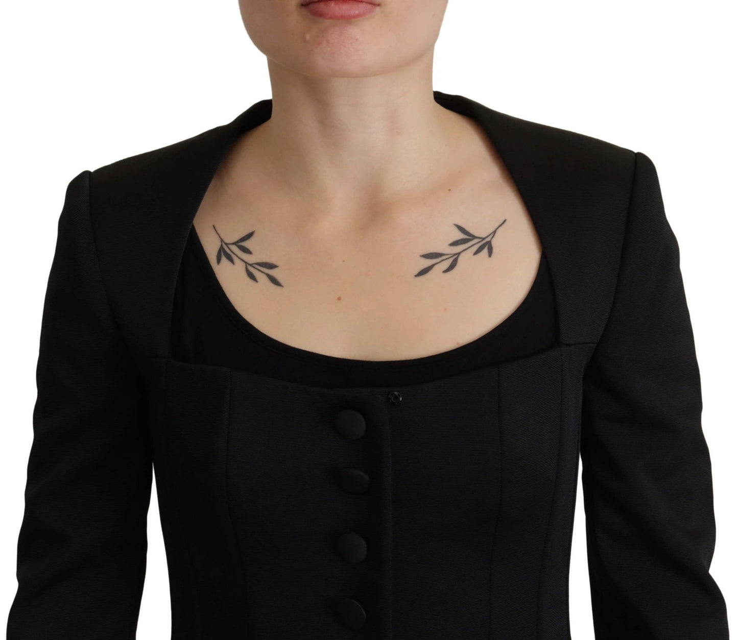 Dolce & Gabbana Black Slim Fit Long Sleeves Snap Jacket by Dolce & Gabbana