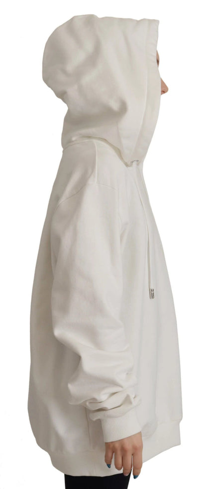 Dolce & Gabbana White Hoodie Pullover Embroidered Sweater by Dolce & Gabbana