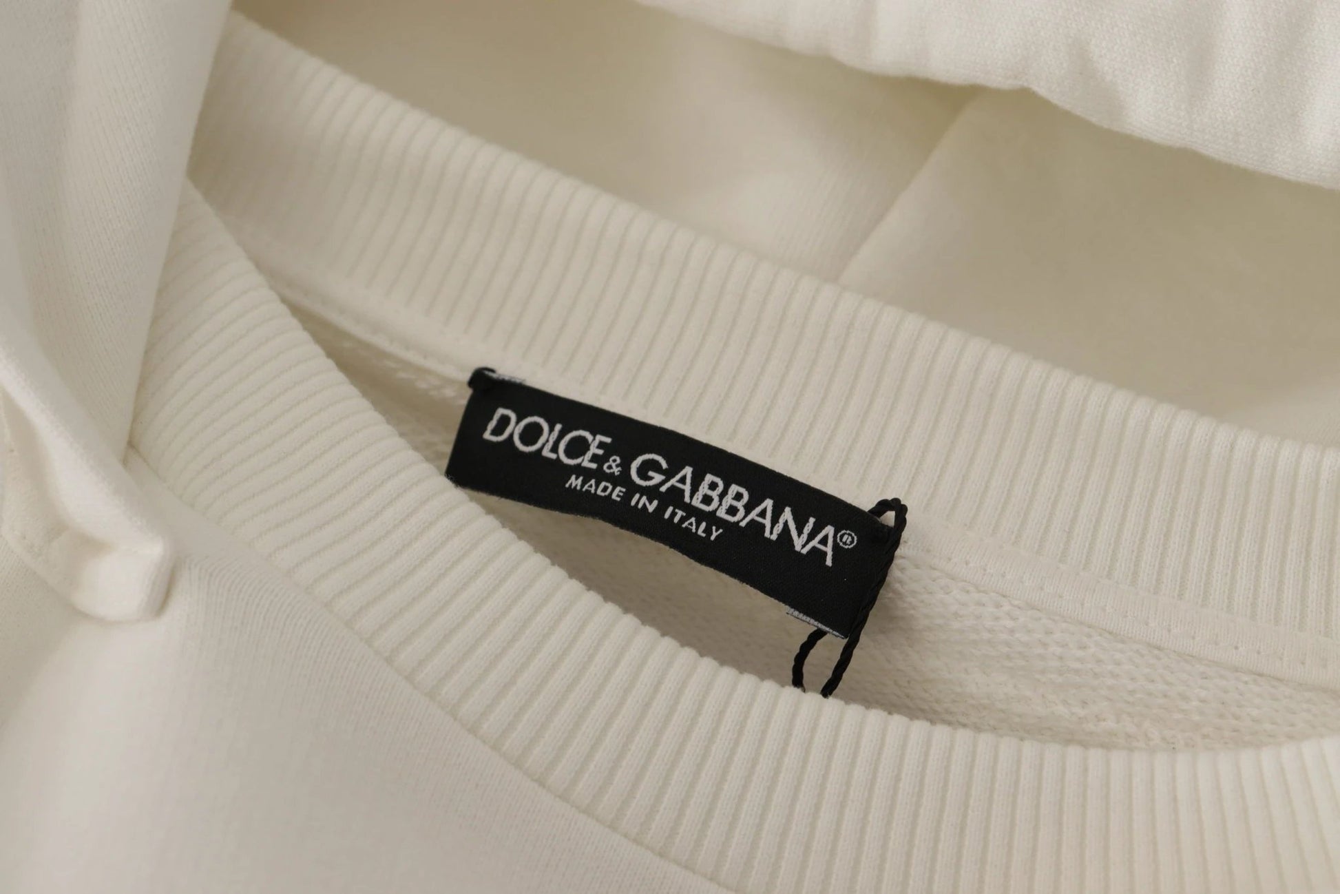 Dolce & Gabbana White Hoodie Pullover Embroidered Sweater by Dolce & Gabbana