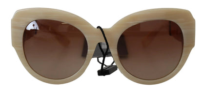Dolce & Gabbana Beige Acetate Full Rim Brown Lense DG4294 Sunglasses by Dolce & Gabbana
