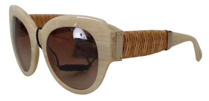 Dolce & Gabbana Beige Acetate Full Rim Brown Lense DG4294 Sunglasses by Dolce & Gabbana