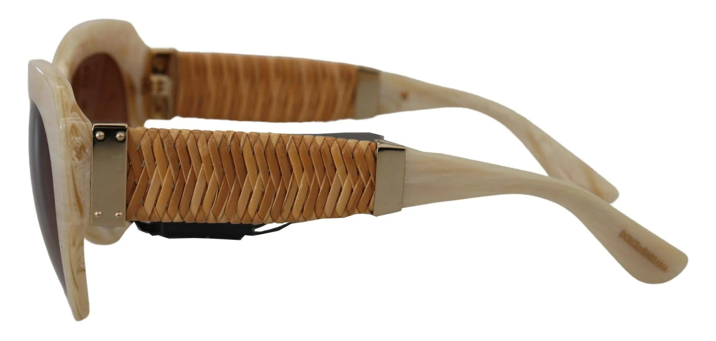 Dolce & Gabbana Beige Acetate Full Rim Brown Lense DG4294 Sunglasses by Dolce & Gabbana