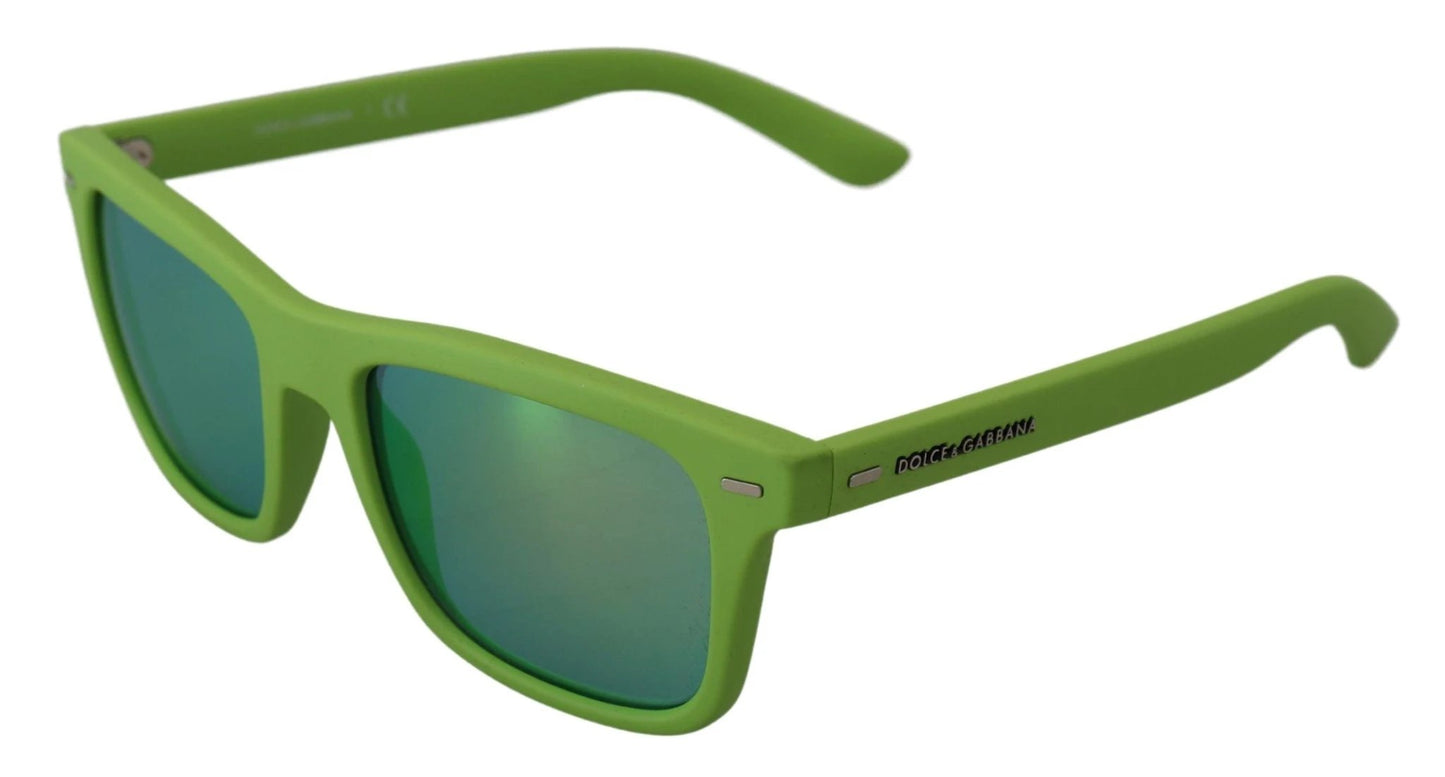 Dolce & Gabbana Green Rubber Full Rim Frame Shades DG6095 Acid Sunglasses by Dolce & Gabbana