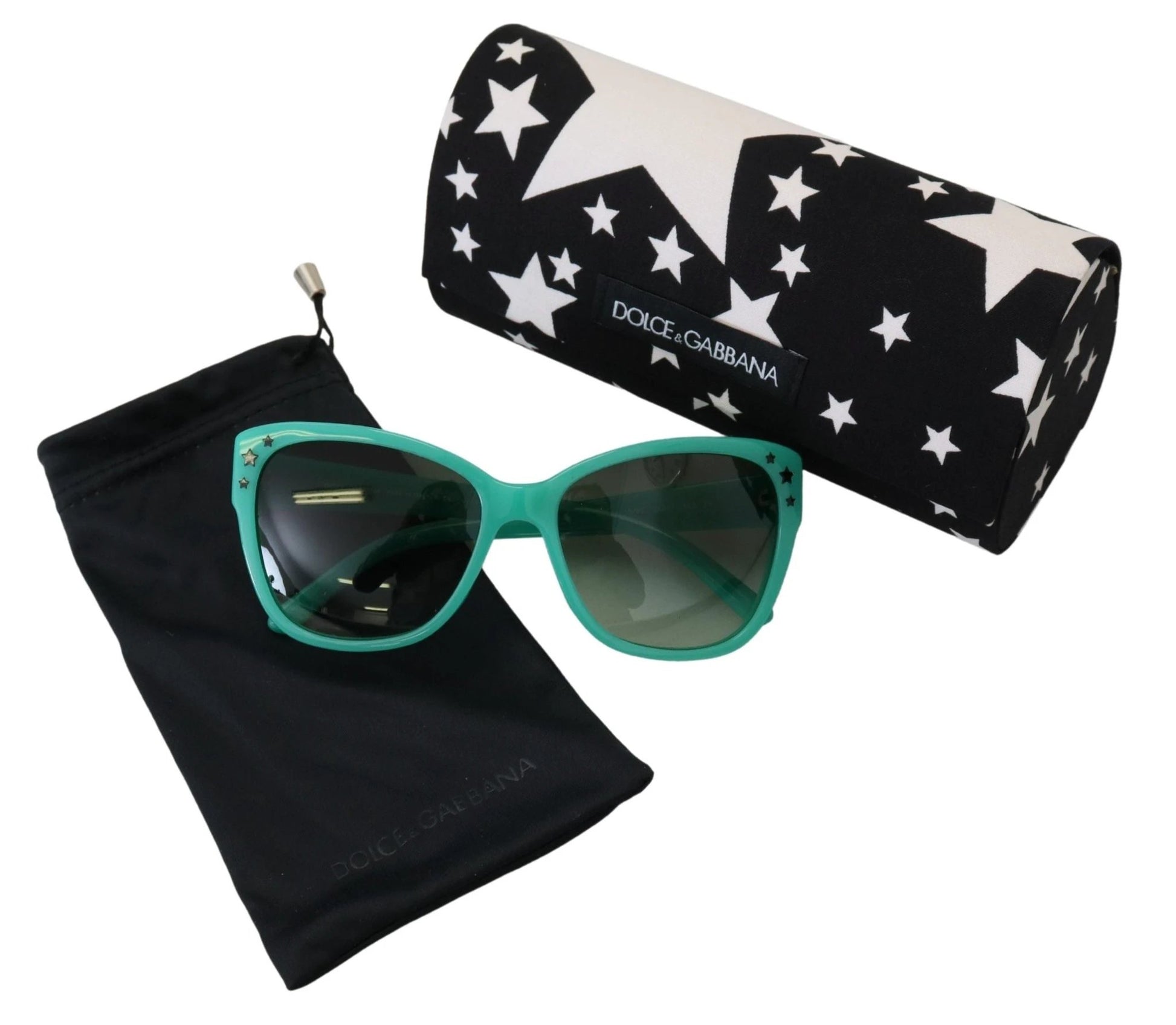 Dolce & Gabbana Green Stars Acetate Square Shades DG4124 Sunglasses by Dolce & Gabbana