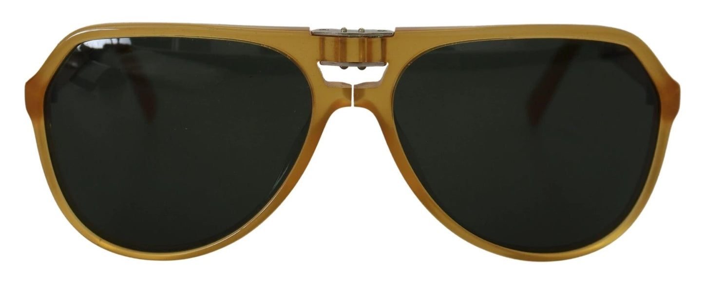 Dolce & Gabbana Yellow Acetate Black Lens Aviator DG4196 Sunglasses by Dolce & Gabbana