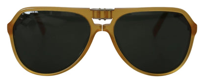 Dolce & Gabbana Yellow Acetate Black Lens Aviator DG4196 Sunglasses by Dolce & Gabbana
