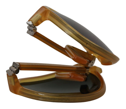 Dolce & Gabbana Yellow Acetate Black Lens Aviator DG4196 Sunglasses by Dolce & Gabbana