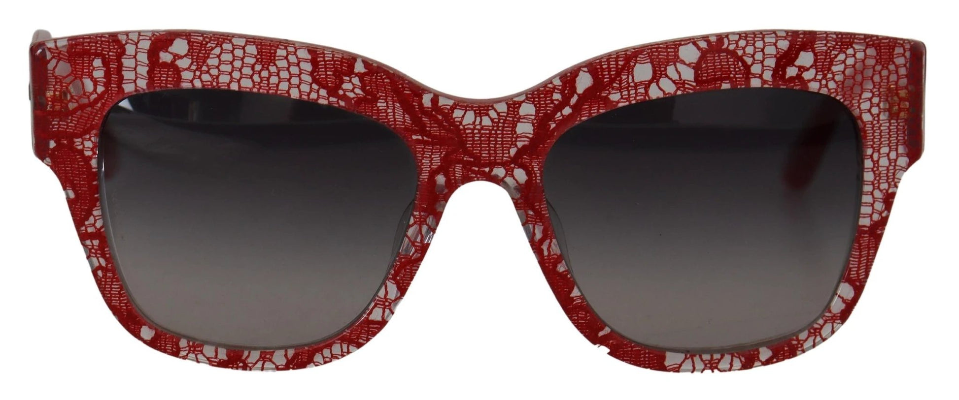 Dolce & Gabbana Red Lace Acetate Rectangle Shades DG4231F Sunglasses by Dolce & Gabbana