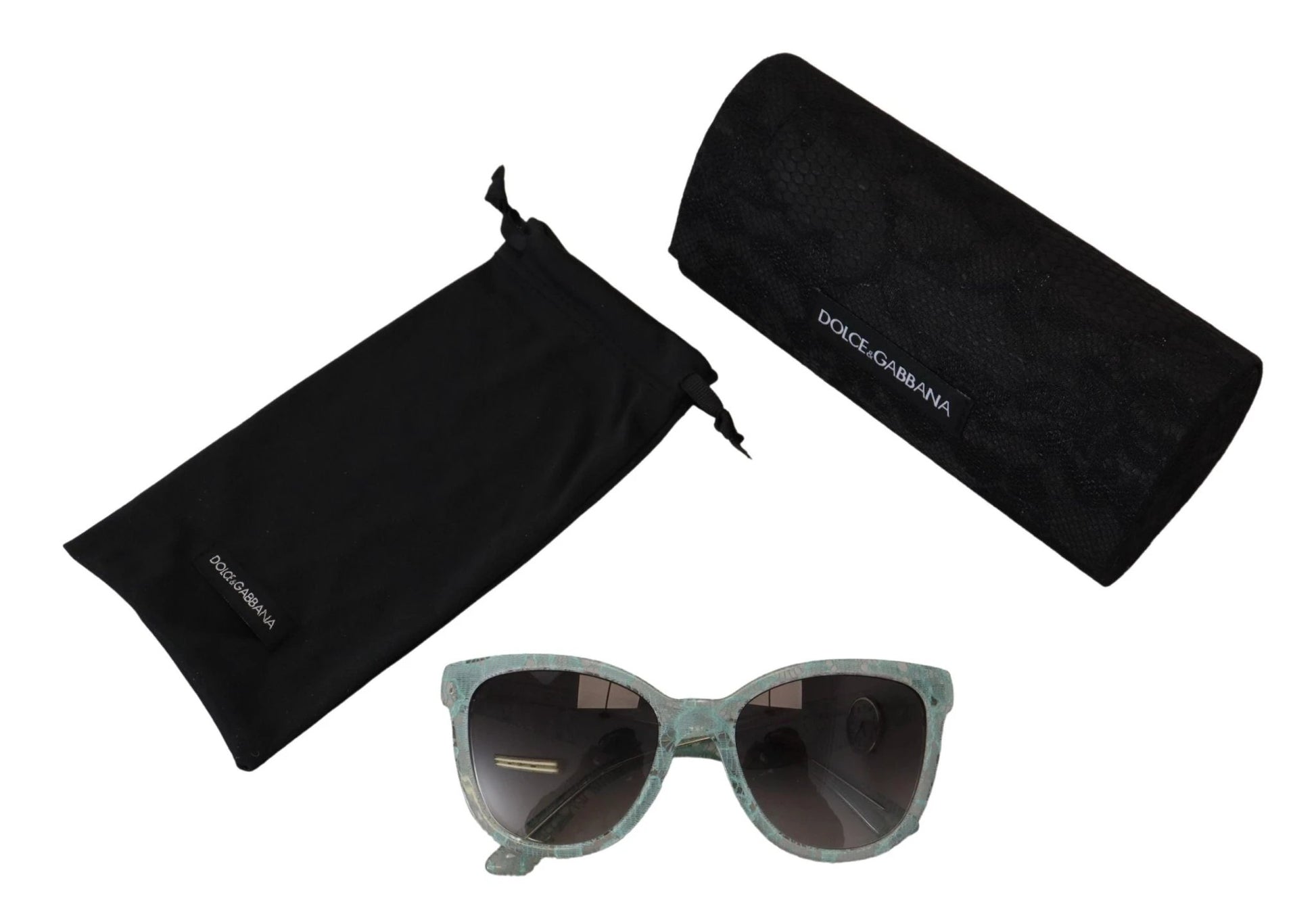 Dolce & Gabbana Blue Lace Acetate Crystal Round DG4190 Sunglasses by Dolce & Gabbana