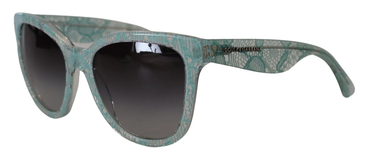 Dolce & Gabbana Blue Lace Acetate Crystal Round DG4190 Sunglasses by Dolce & Gabbana