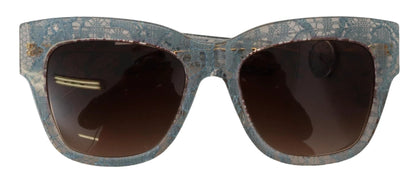 Dolce & Gabbana Blue Lace Acetate Crystal Butterfly DG4231 Sunglasses by Dolce & Gabbana