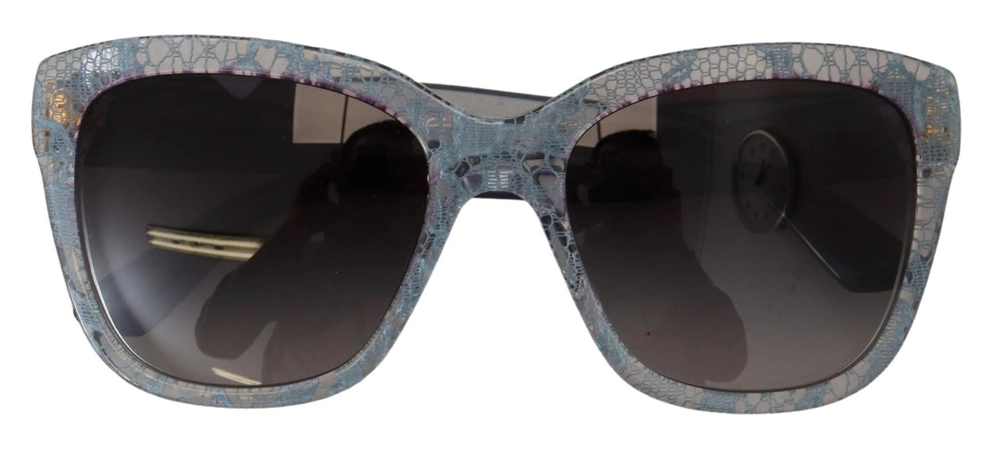 Dolce & Gabbana Blue Lace Acetate Rectangle Shades DG4226 Sunglasses by Dolce & Gabbana